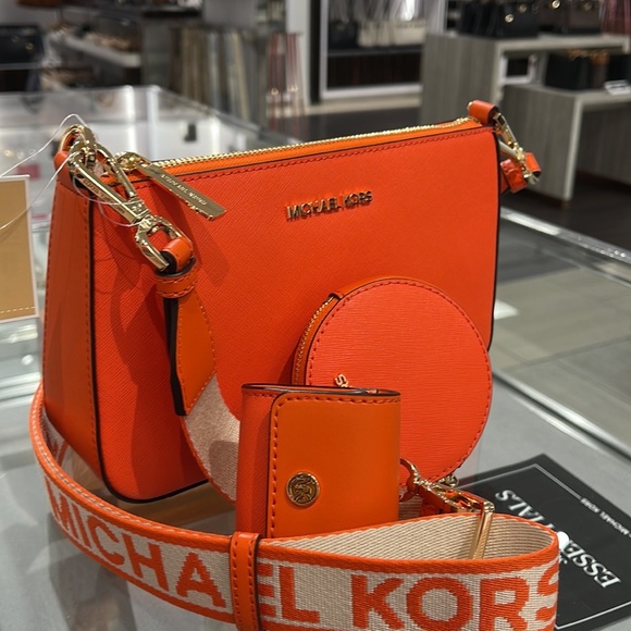 MICHAEL KORS JET SET TRAVEL SMALL SHOULDER CROSSBODY BAG WITH TECH ATTCH AIRPOD - Picture 15 of 16